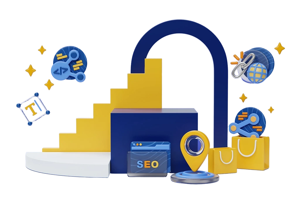 Illustration of Desmapp's SEO and marketing services